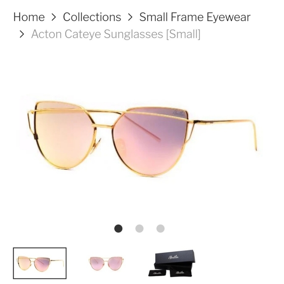 Abella Eyewear Acton Cateye Pink Mirrored Sunglasses  [Small] NWT - Picture 1 of 8